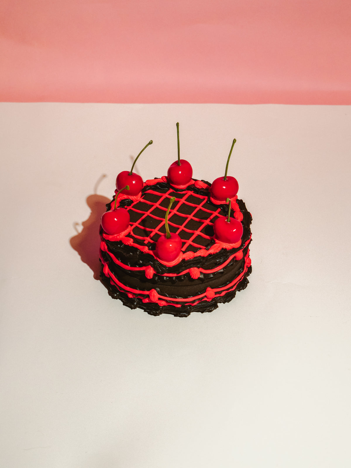 Black cherry cake ashtray Fake Cakery