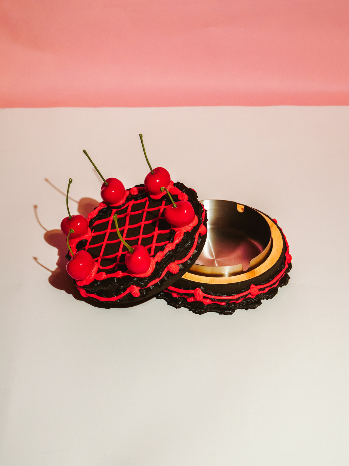 Black cherry cake ashtray Fake Cakery