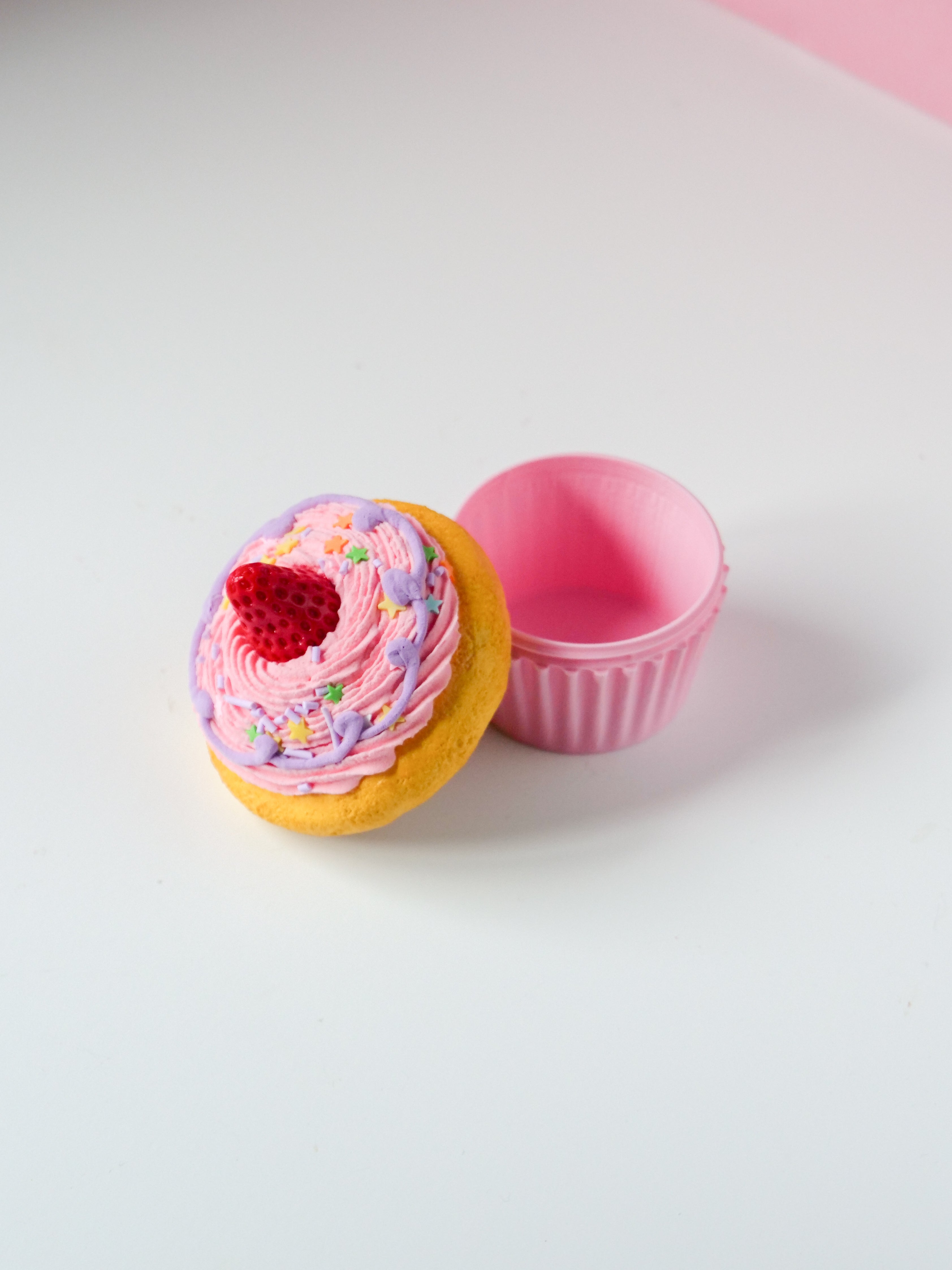 Pink Strawberry Cupcake Box