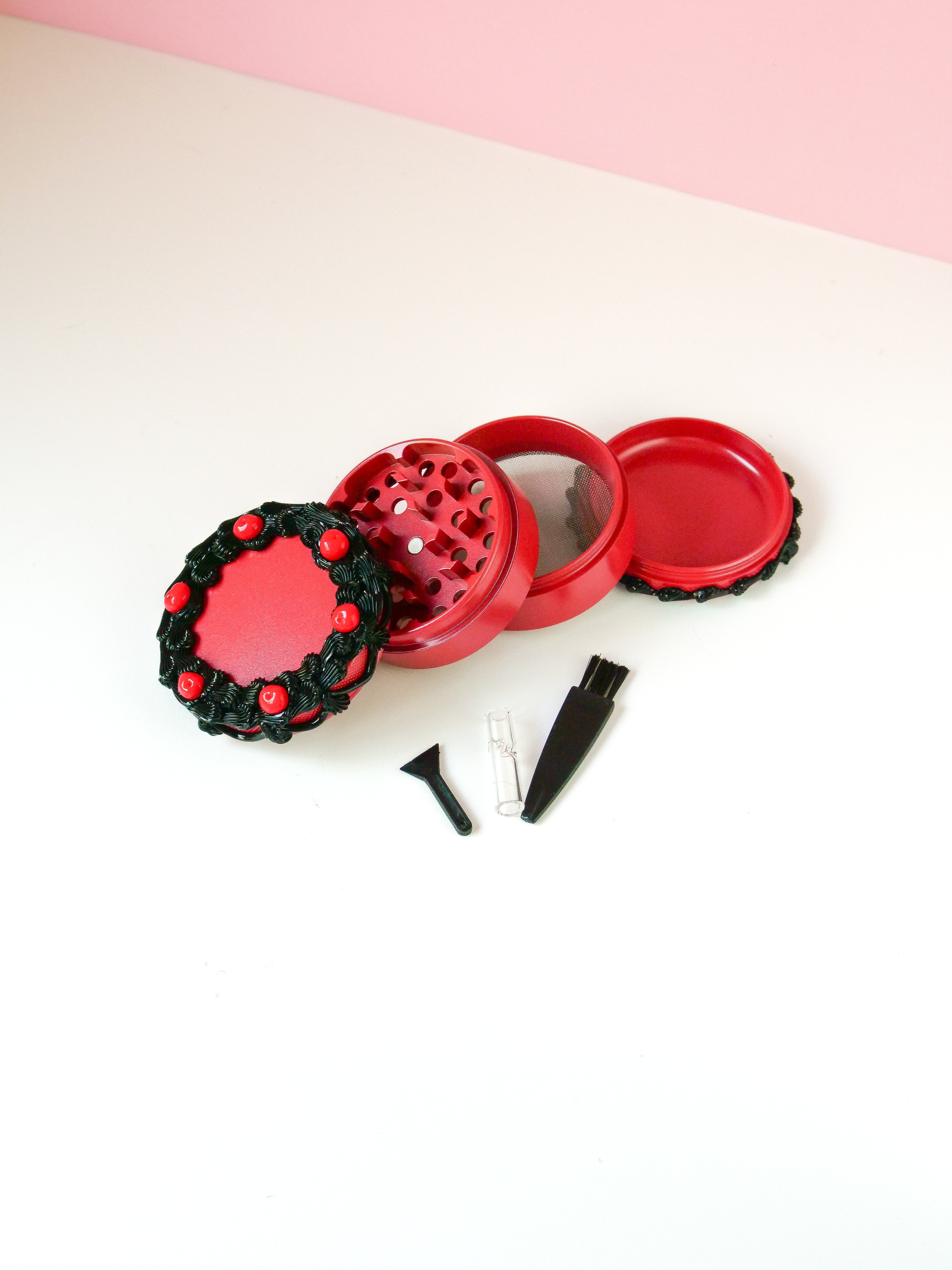 Red Cherry Cake Grinder (4 layer)