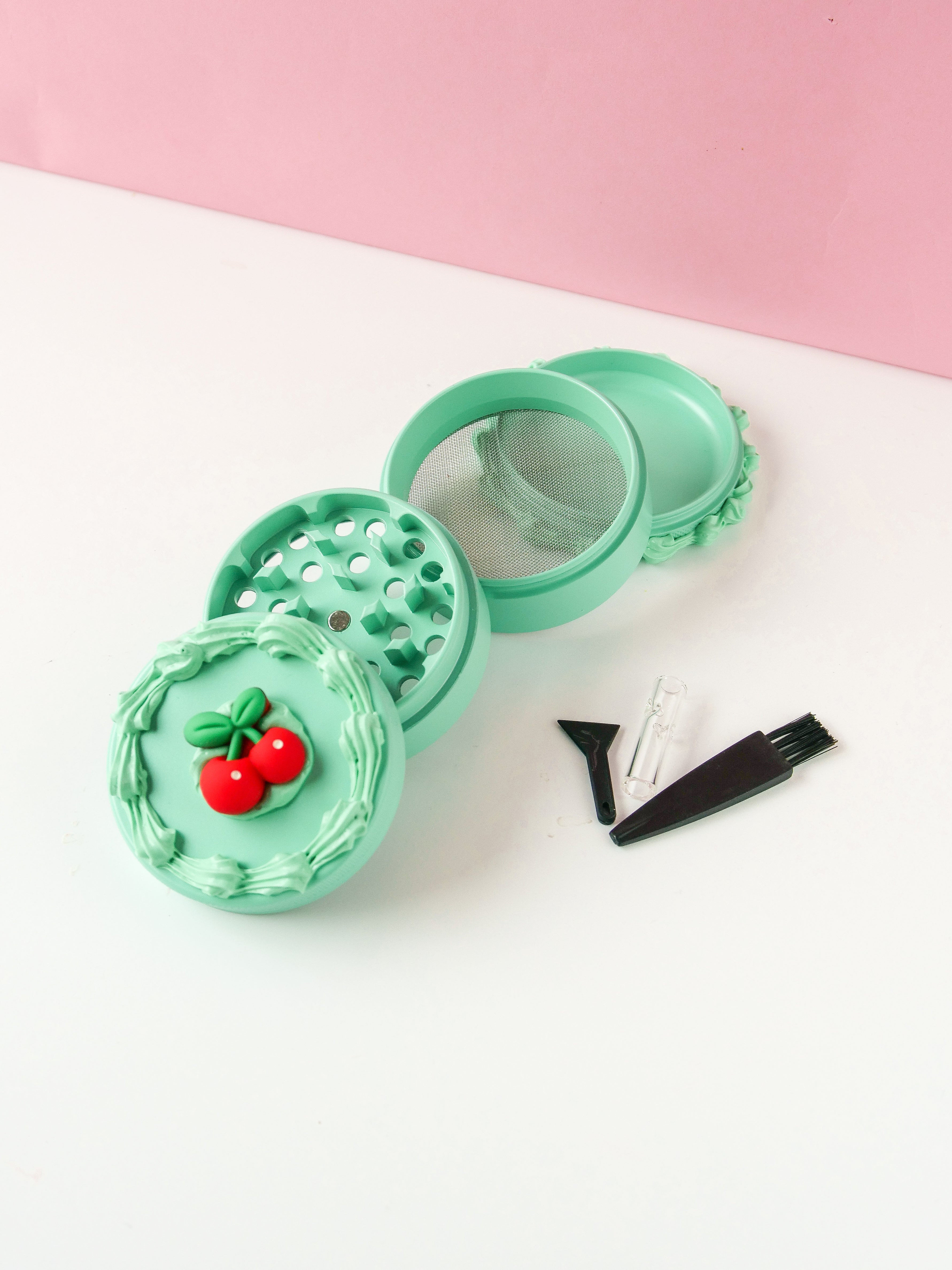 Teal Cherry Cake Grinder (4 layer)